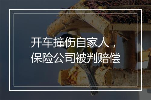 开车撞伤自家人，保险公司被判赔偿