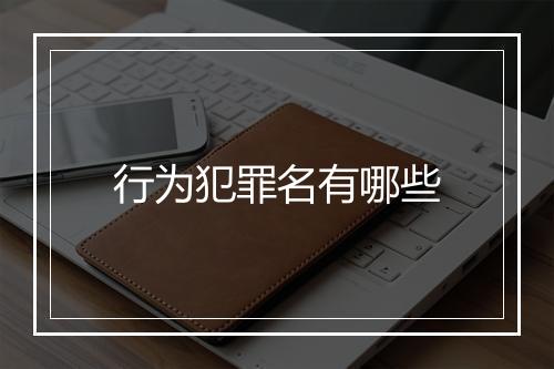 行为犯罪名有哪些
