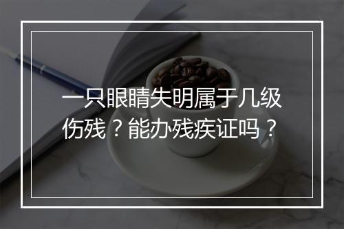 一只眼睛失明属于几级伤残？能办残疾证吗？