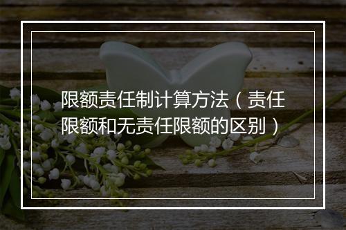 限额责任制计算方法（责任限额和无责任限额的区别）