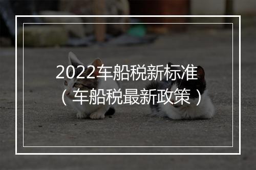 2022车船税新标准（车船税最新政策）