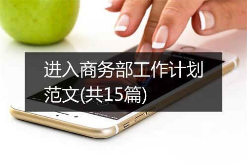 进入商务部工作计划范文(共15篇)