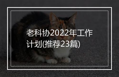 老科协2022年工作计划(推荐23篇)