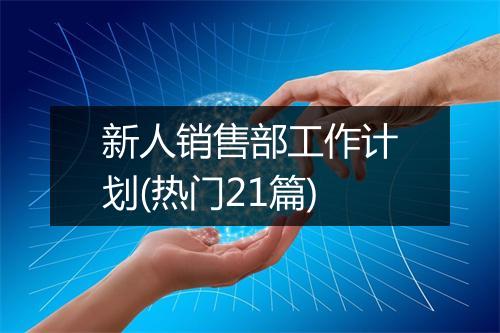 新人销售部工作计划(热门21篇)