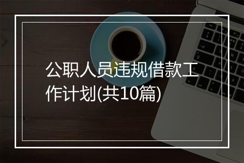 公职人员违规借款工作计划(共10篇)