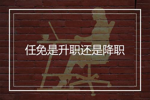 任免是升职还是降职