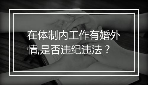 在体制内工作有婚外情,是否违纪违法？