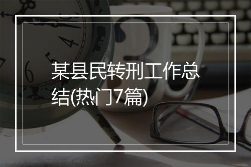 某县民转刑工作总结(热门7篇)