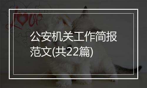 公安机关工作简报范文(共22篇)