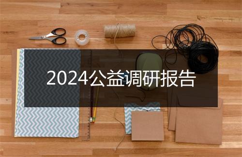 2024公益调研报告