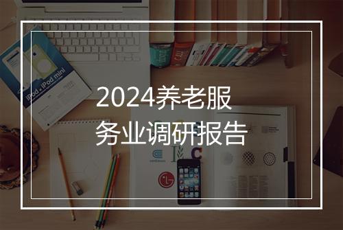 2024养老服务业调研报告