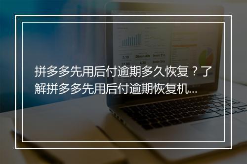 拼多多先用后付逾期多久恢复？了解拼多多先用后付逾期恢复机制