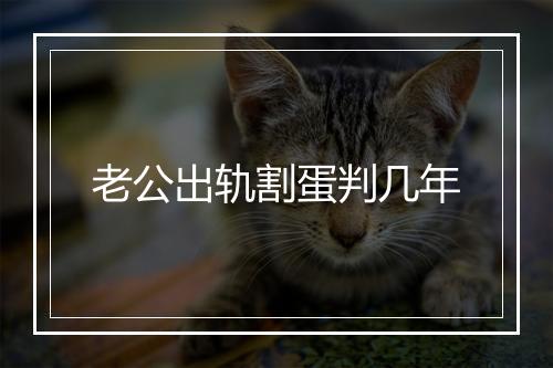 老公出轨割蛋判几年