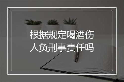 根据规定喝酒伤人负刑事责任吗
