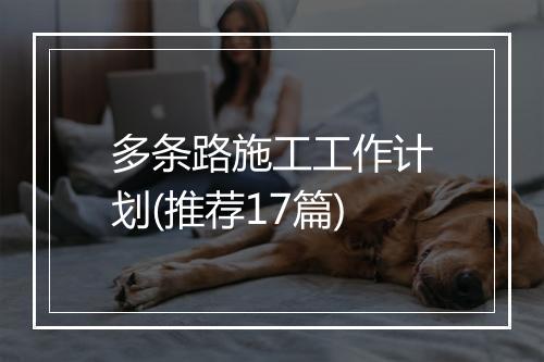 多条路施工工作计划(推荐17篇)
