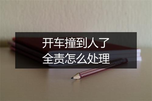 开车撞到人了全责怎么处理