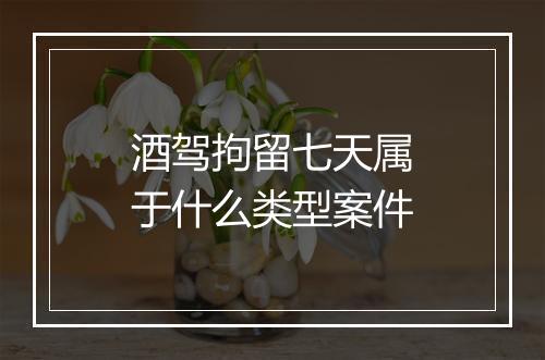 酒驾拘留七天属于什么类型案件