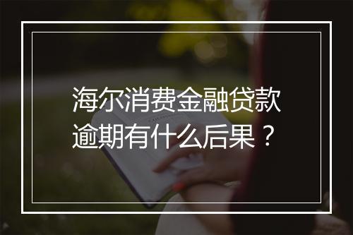 海尔消费金融贷款逾期有什么后果？