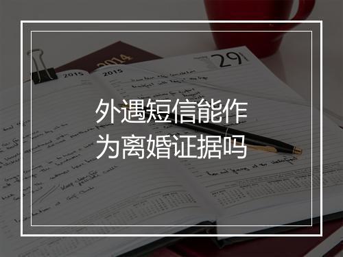 外遇短信能作为离婚证据吗