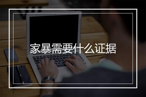 家暴需要什么证据