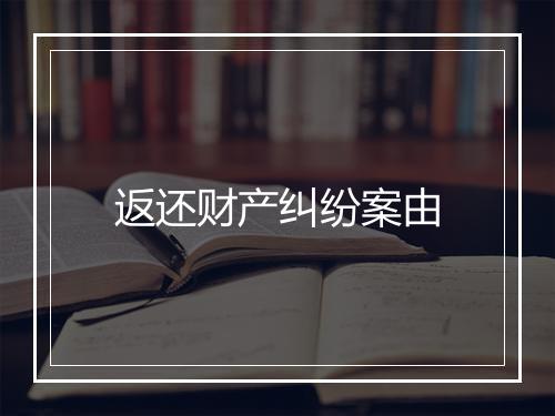返还财产纠纷案由