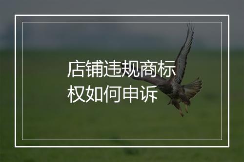 店铺违规商标权如何申诉