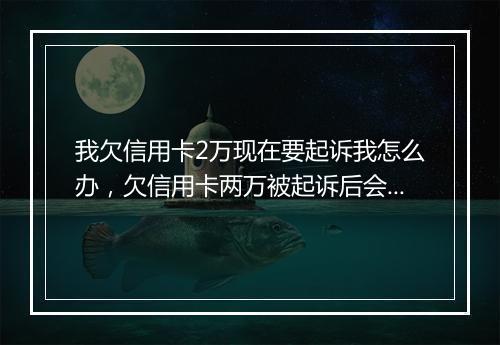 我欠信用卡2万现在要起诉我怎么办，欠信用卡两万被起诉后会怎样?