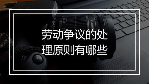 劳动争议的处理原则有哪些