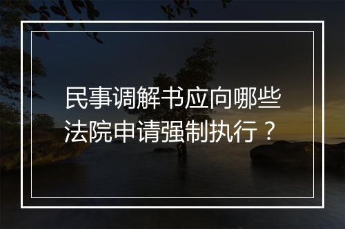 民事调解书应向哪些法院申请强制执行？