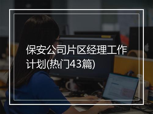 保安公司片区经理工作计划(热门43篇)