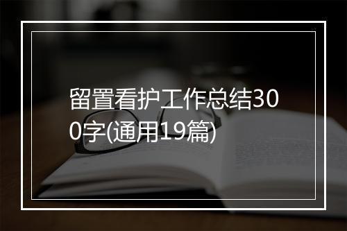 留置看护工作总结300字(通用19篇)