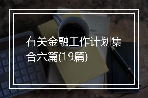 有关金融工作计划集合六篇(19篇)
