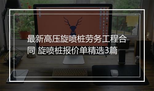 最新高压旋喷桩劳务工程合同 旋喷桩报价单精选3篇