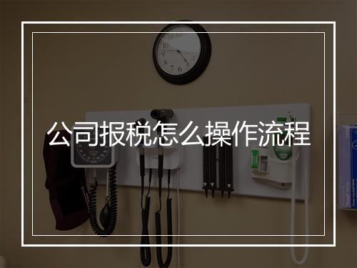 公司报税怎么操作流程