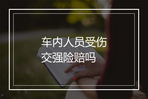 车内人员受伤交强险赔吗