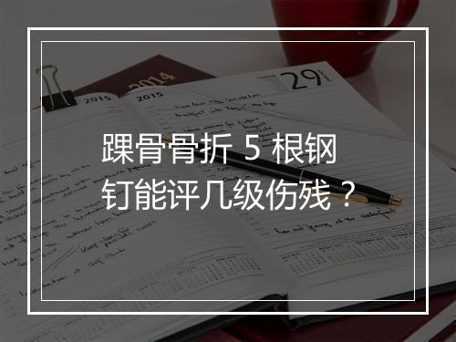 踝骨骨折 5 根钢钉能评几级伤残？