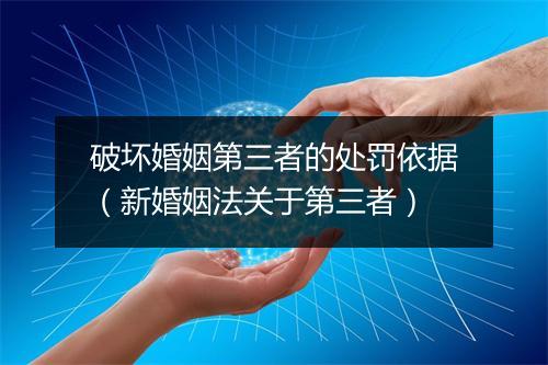 破坏婚姻第三者的处罚依据（新婚姻法关于第三者）