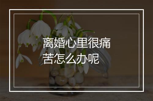 离婚心里很痛苦怎么办呢