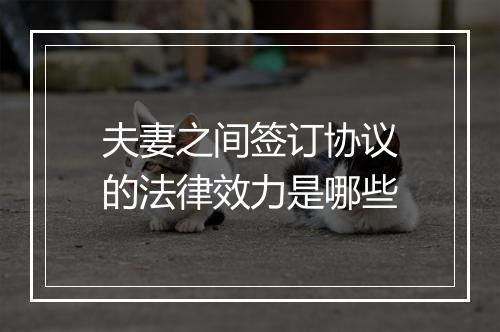 夫妻之间签订协议的法律效力是哪些