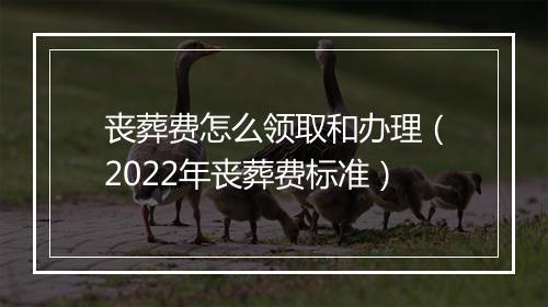 丧葬费怎么领取和办理（2022年丧葬费标准）