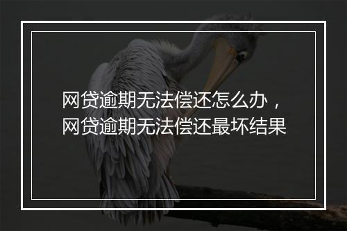 网贷逾期无法偿还怎么办，网贷逾期无法偿还最坏结果