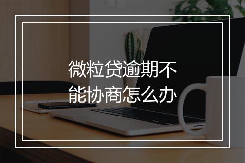 微粒贷逾期不能协商怎么办