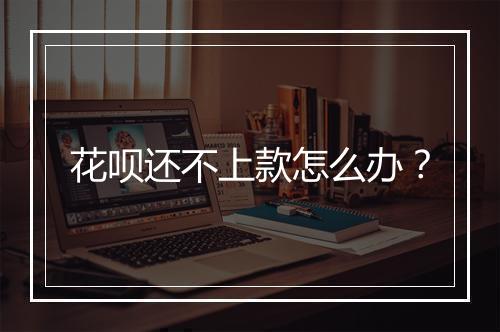 花呗还不上款怎么办？