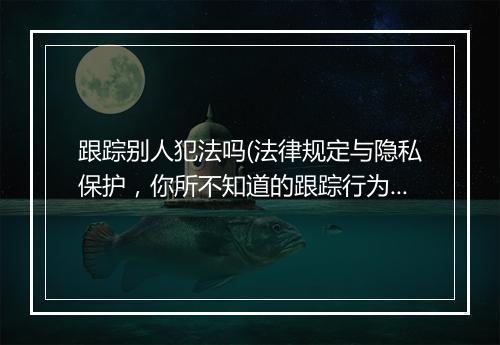 跟踪别人犯法吗(法律规定与隐私保护，你所不知道的跟踪行为)