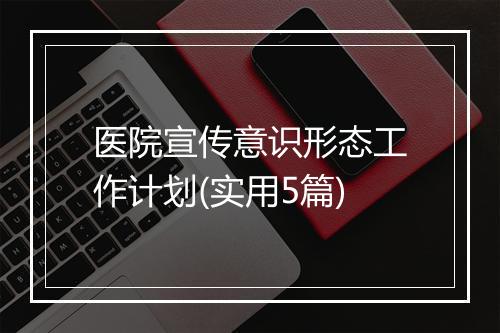 医院宣传意识形态工作计划(实用5篇)