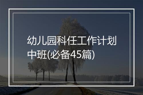 幼儿园科任工作计划中班(必备45篇)