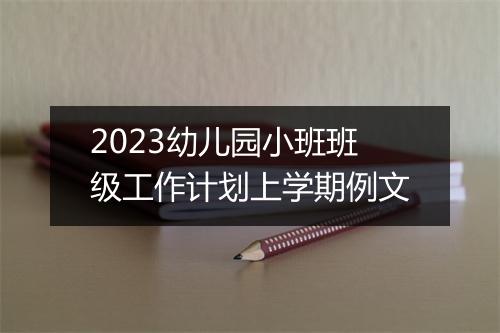 2023幼儿园小班班级工作计划上学期例文