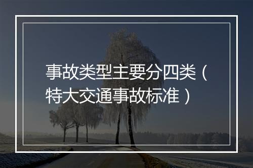 事故类型主要分四类（特大交通事故标准）