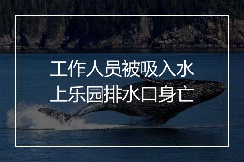工作人员被吸入水上乐园排水口身亡