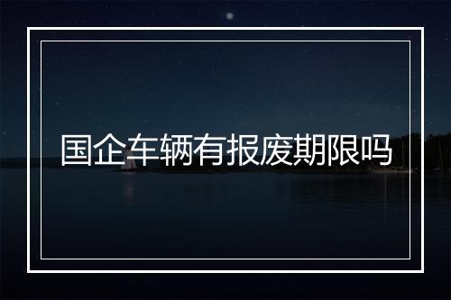 国企车辆有报废期限吗